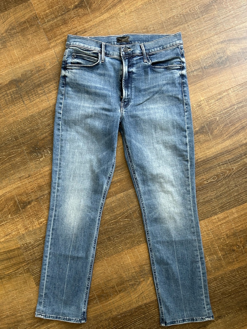 MOTHER Mid-Blue Straight Leg Jeans